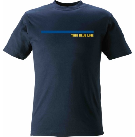 T-shirt Thin Blue Line med blå linje