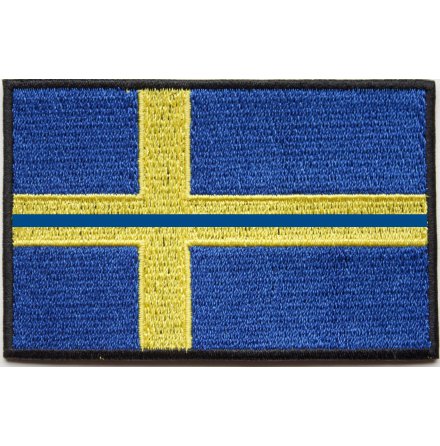 Svensk Flagga med blått streck och kardborre